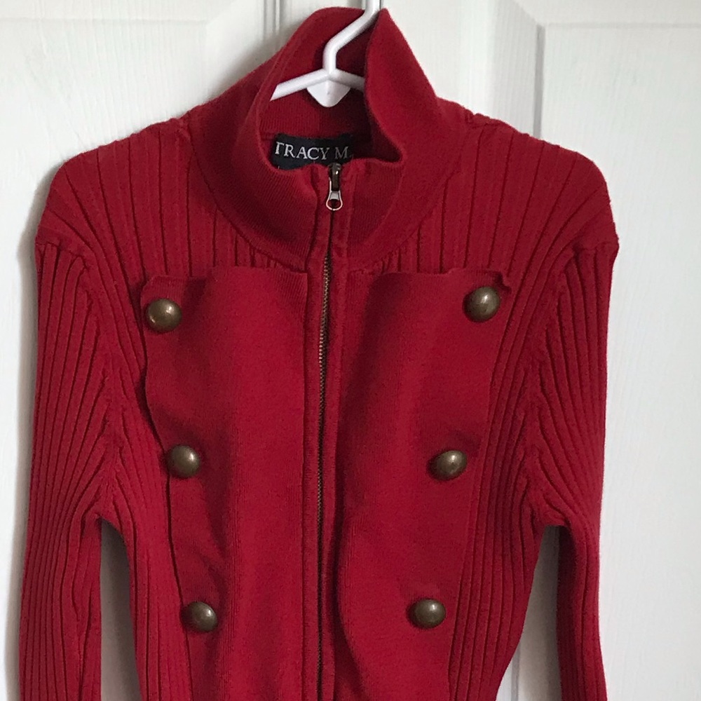 Tracy M. Red Sweater